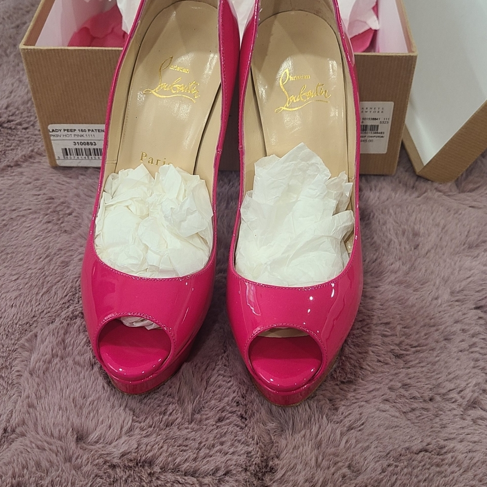 Christian louboutin lady peep 150 patent calf